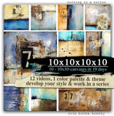 Ten 10x10 canvases in 10 days (MIXED-MEDIA) - Donna Downey Studios Inc